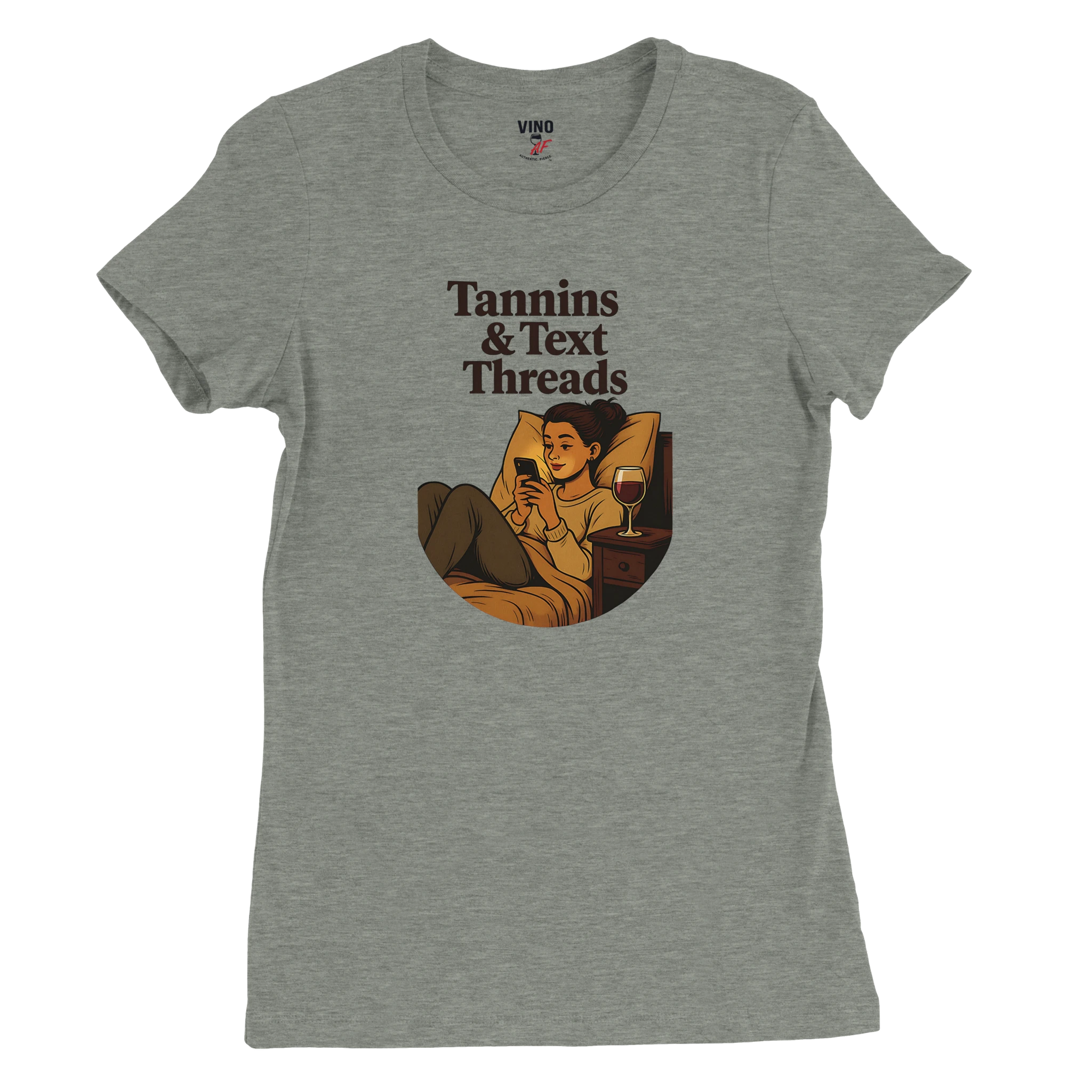 Cozy wine night tee for women who snack, sip, and skip the drama. Comfy vibes, bougie energy.