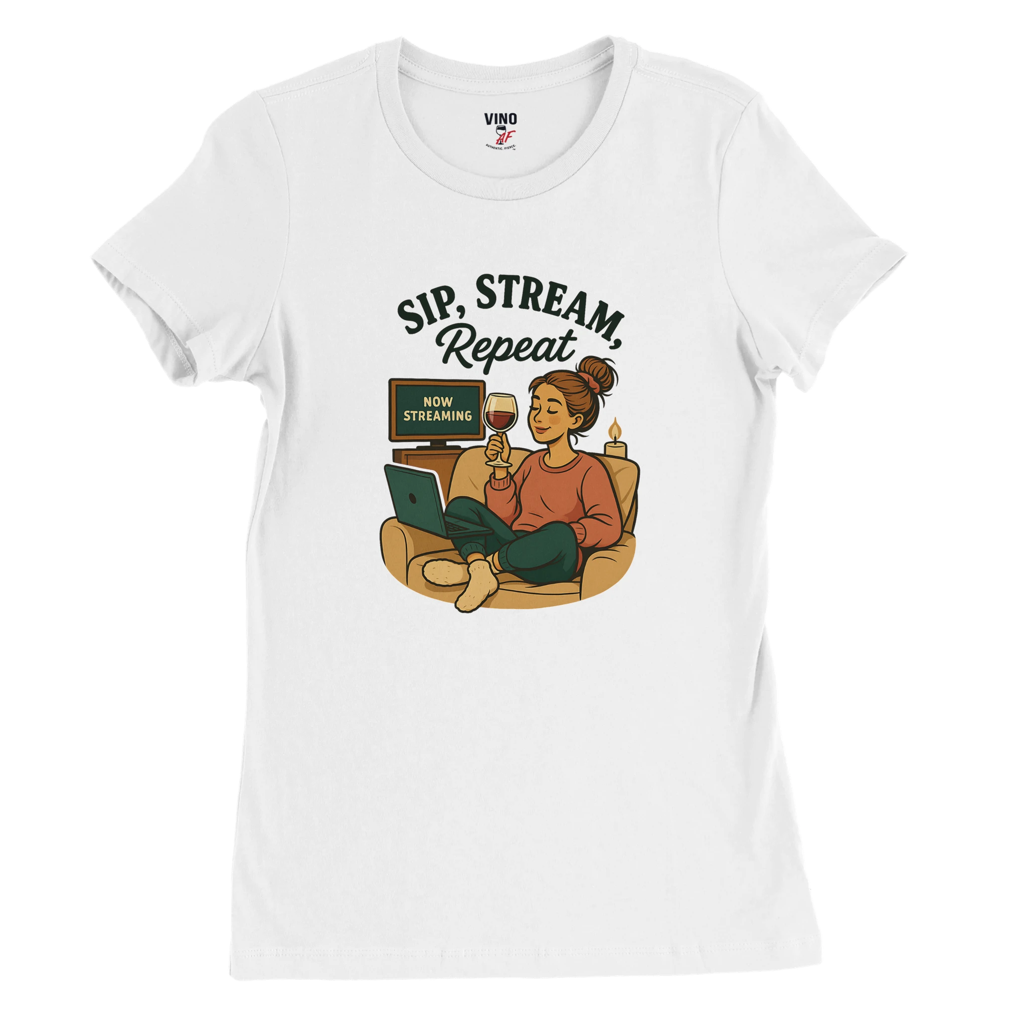 Cozy wine night tee for women who snack, sip, and skip the drama. Comfy vibes, bougie energy.