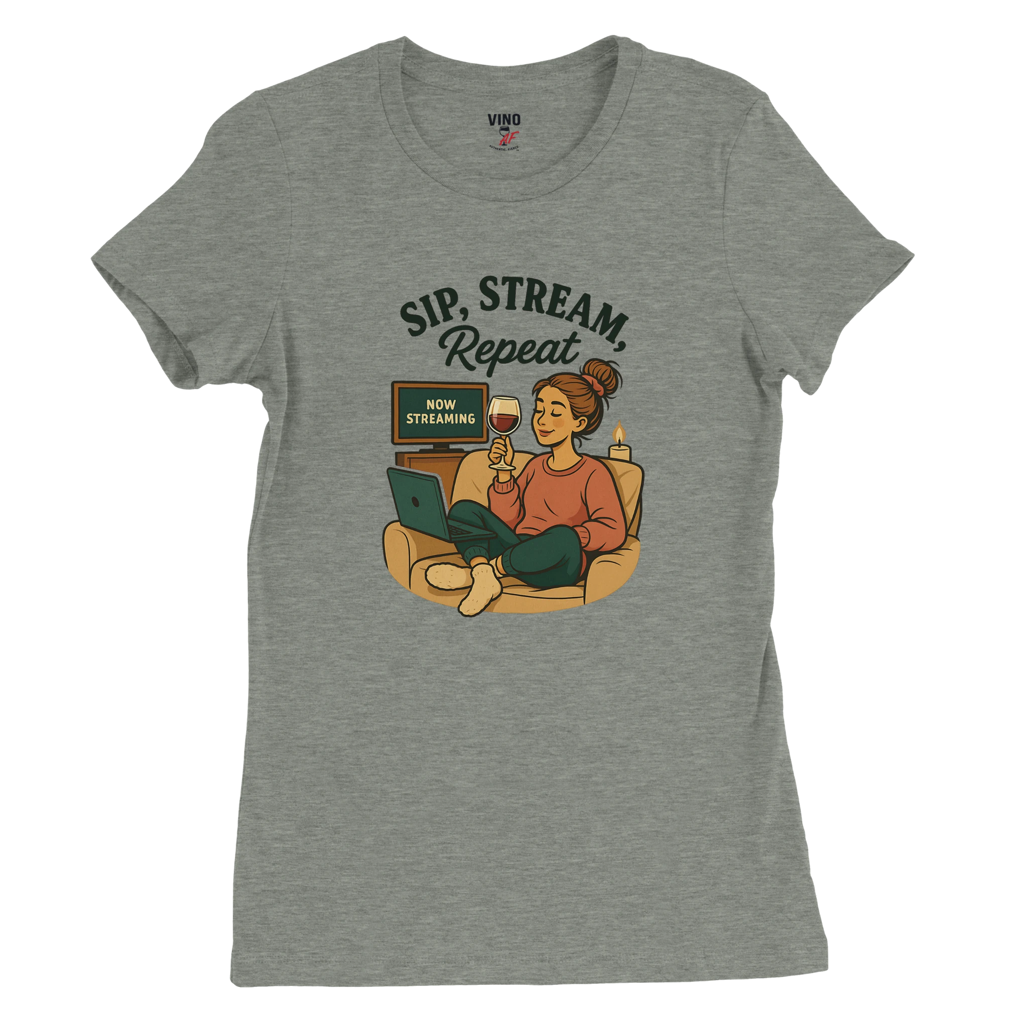 Cozy wine night tee for women who snack, sip, and skip the drama. Comfy vibes, bougie energy.