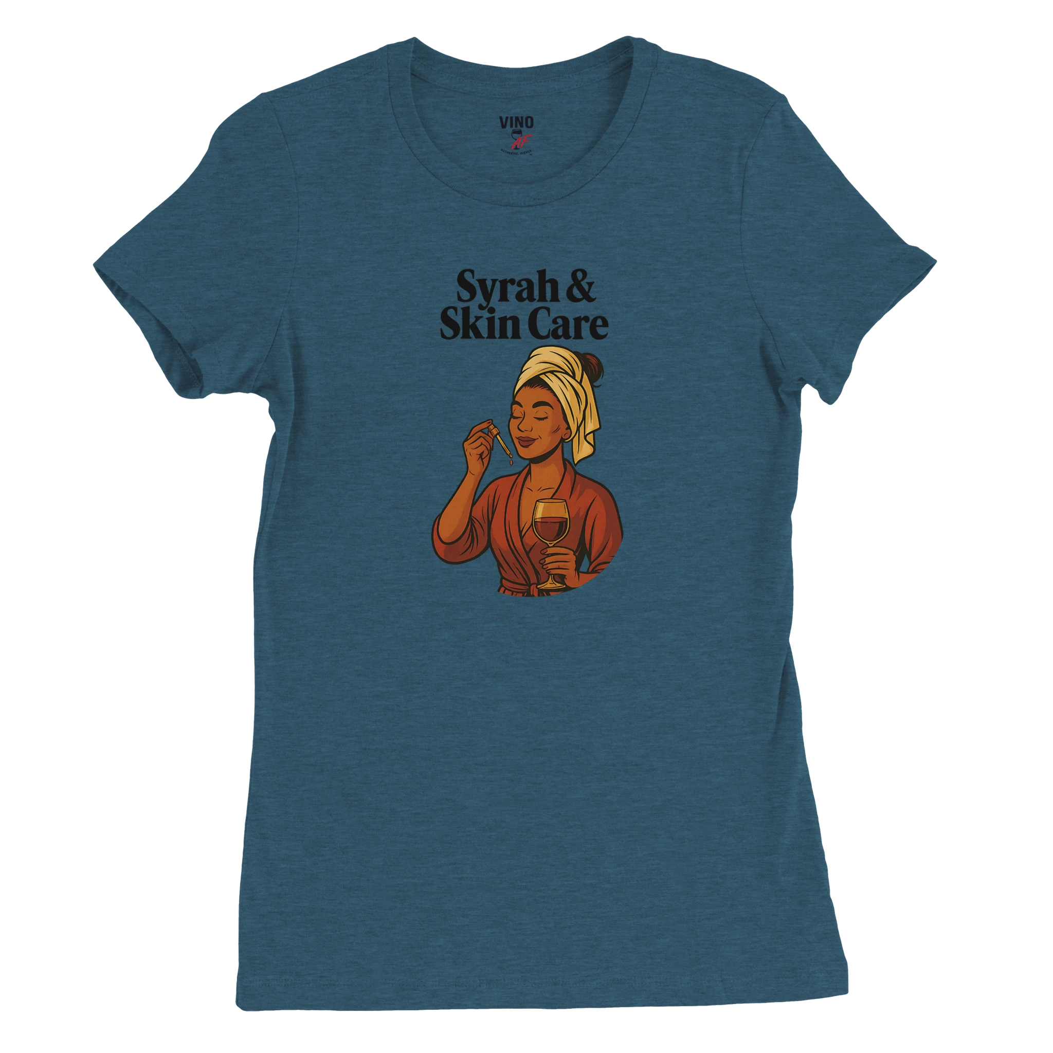 Cozy wine night tee for women who snack, sip, and skip the drama. Comfy vibes, bougie energy.