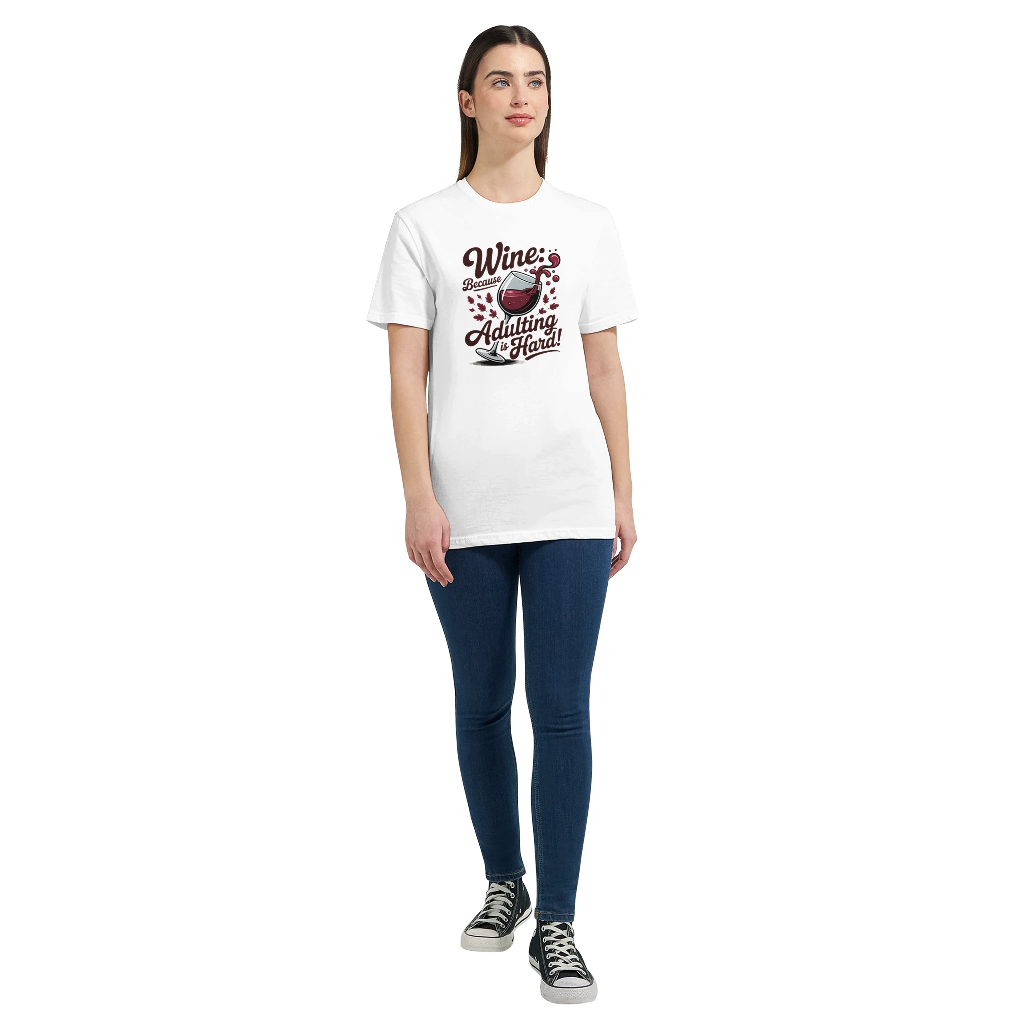 Cozy wine night tee for women who snack, sip, and skip the drama. Comfy vibes, bougie energy.