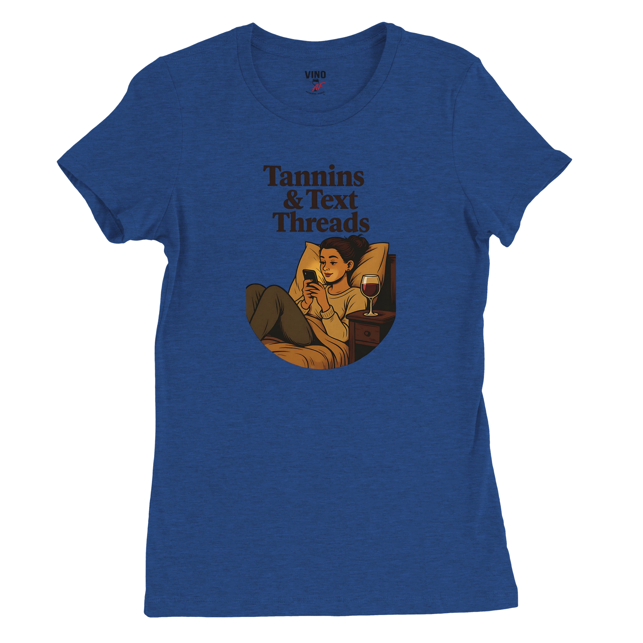 Cozy wine night tee for women who snack, sip, and skip the drama. Comfy vibes, bougie energy.