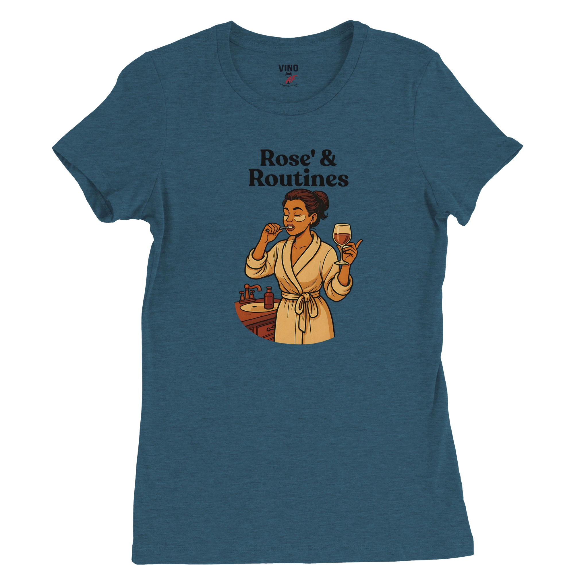 Cozy wine night tee for women who snack, sip, and skip the drama. Comfy vibes, bougie energy.