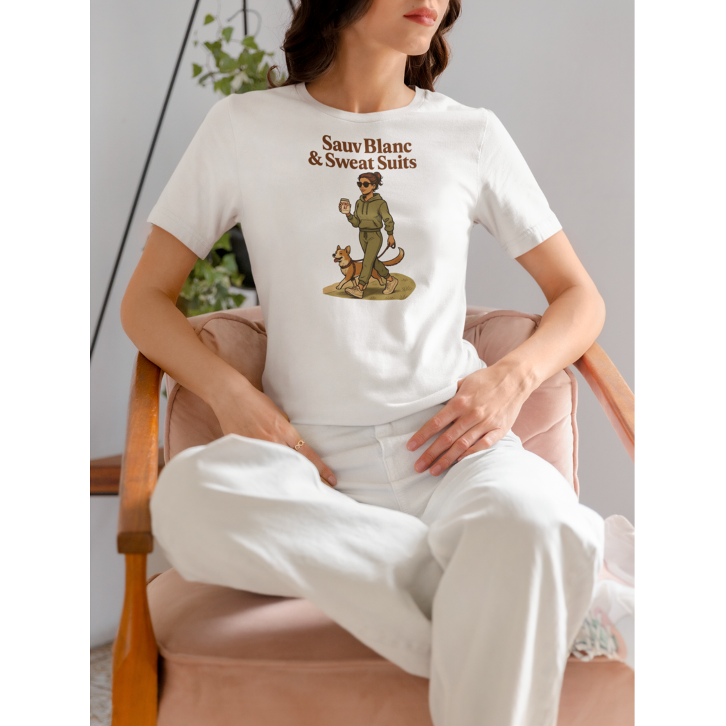 Cozy wine night tee for women who snack, sip, and skip the drama. Comfy vibes, bougie energy.