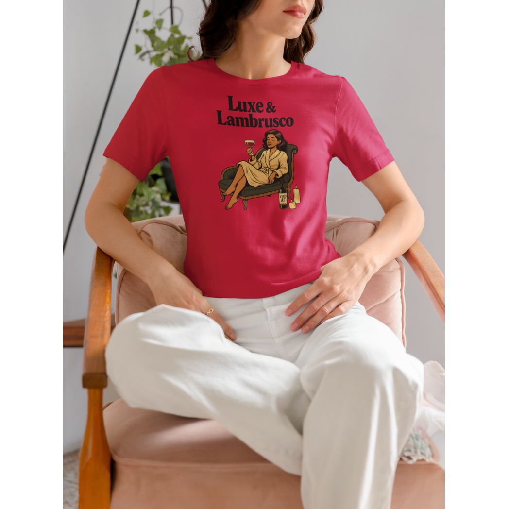 Cozy wine night tee for women who snack, sip, and skip the drama. Comfy vibes, bougie energy.