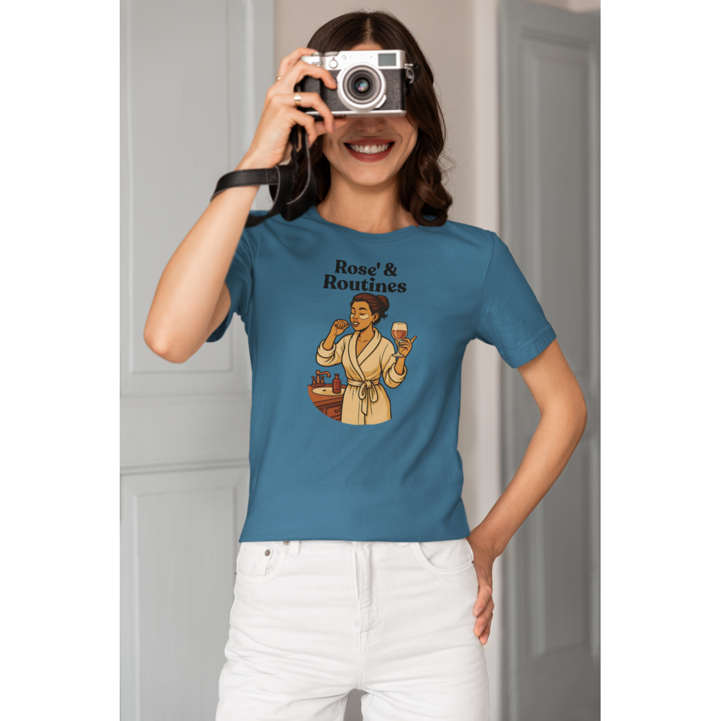 Cozy wine night tee for women who snack, sip, and skip the drama. Comfy vibes, bougie energy.