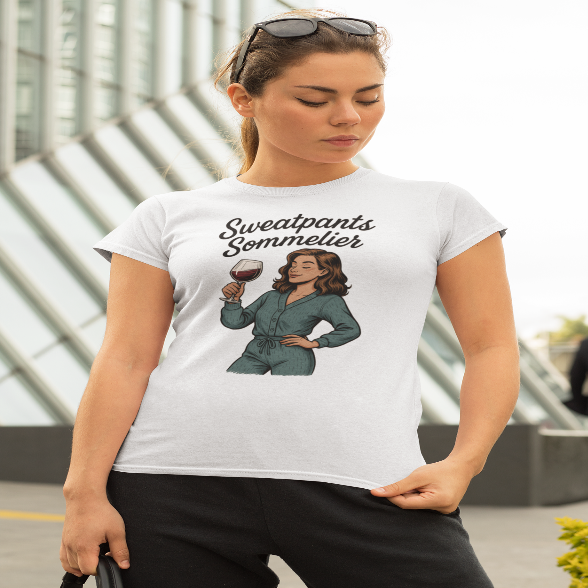 Cozy wine night tee for women who snack, sip, and skip the drama. Comfy vibes, bougie energy.