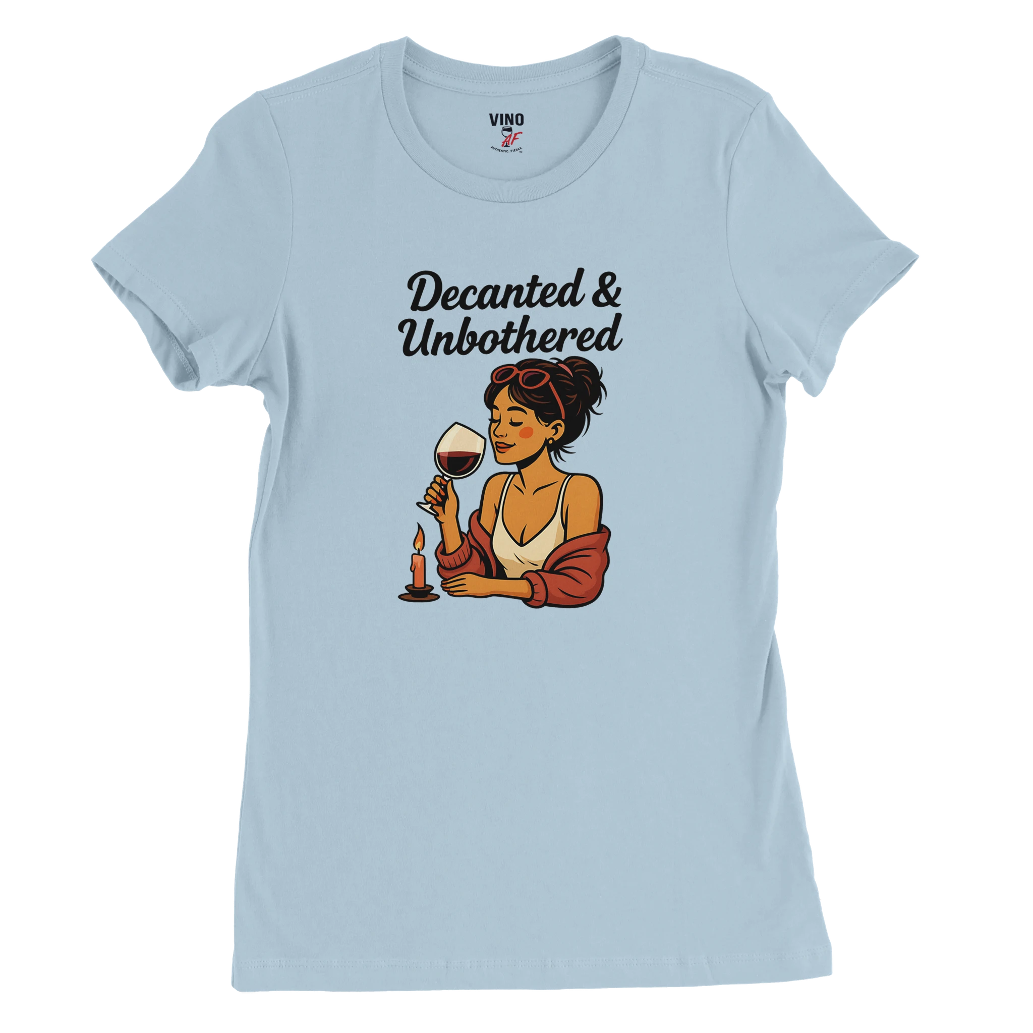 Cozy wine night tee for women who snack, sip, and skip the drama. Comfy vibes, bougie energy.