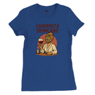 Cozy wine night tee for women who snack, sip, and skip the drama. Comfy vibes, bougie energy.
