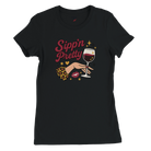 Cozy wine night tee for women who snack, sip, and skip the drama. Comfy vibes, bougie energy.