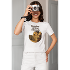 Cozy wine night tee for women who snack, sip, and skip the drama. Comfy vibes, bougie energy.